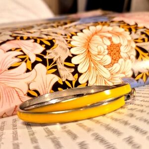 Bright Yellow Enemal Hoop Earrings